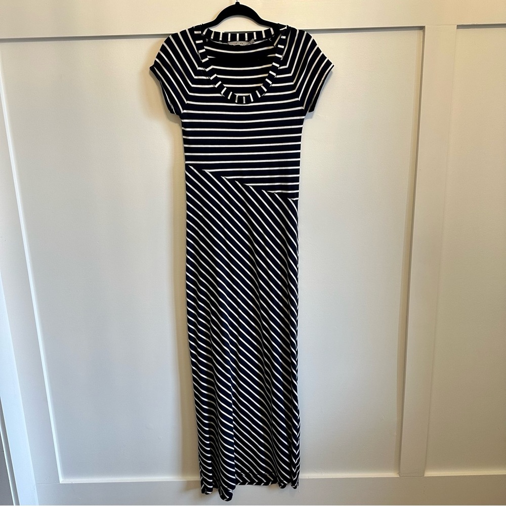 Athleta Makai Striped Navy and White Maxi Dress Size XS